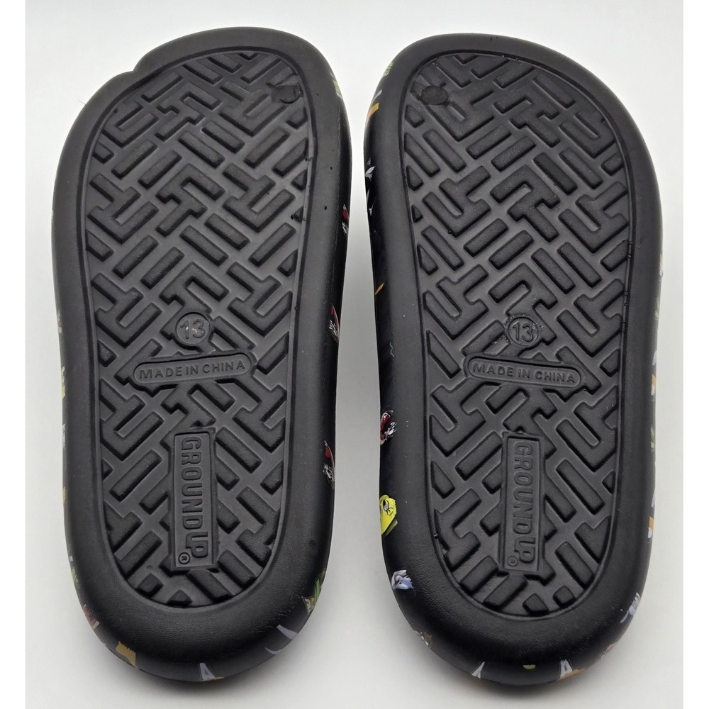 Ground Up Looney Tunes Flip Flops Mens 13‎ Black Cartoon Character Slide Sandals - Picture 8 of 10